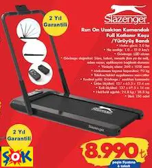 SLAZENGER RUN ON UZAKTAN KUMANDALI FULL KATLANIR KOŞU /YÜRÜYÜŞ BANDI